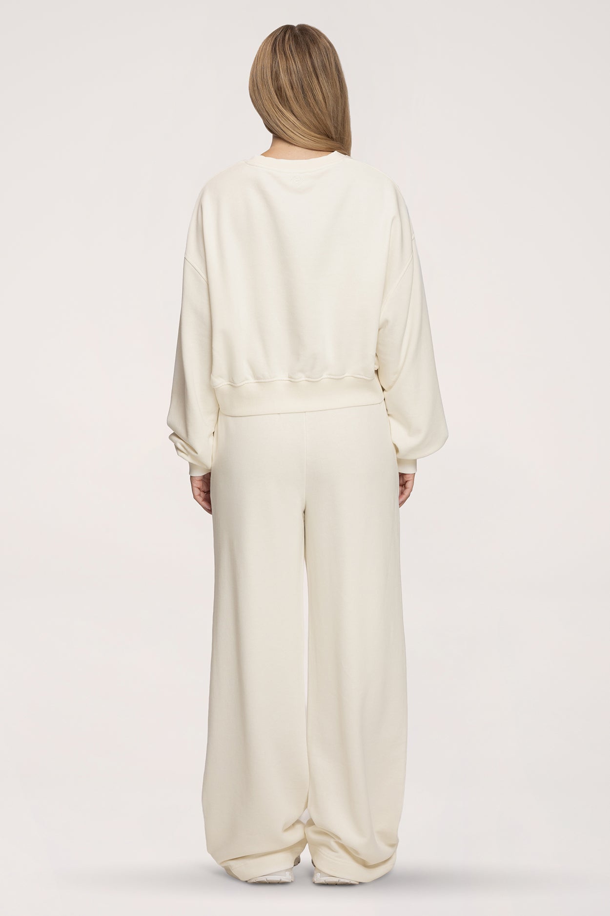 Pantaloni de trening cu croială dreaptă Easy off white