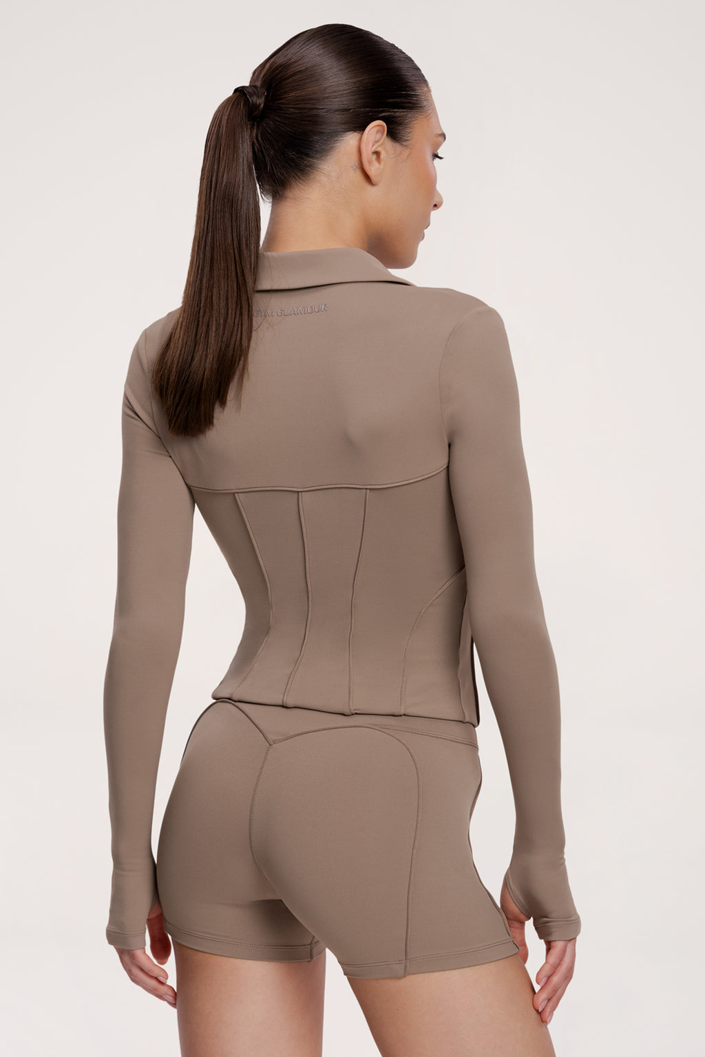 Bluză cu fermoar pilates era warm beige