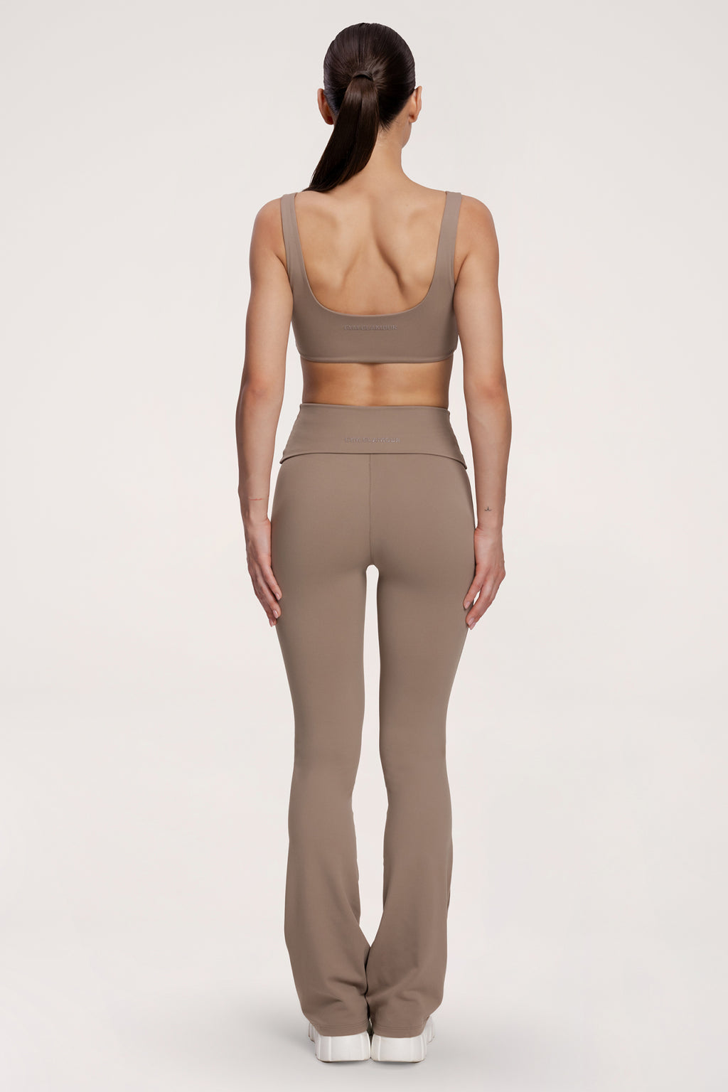 Colanți evazați pilates era warm beige