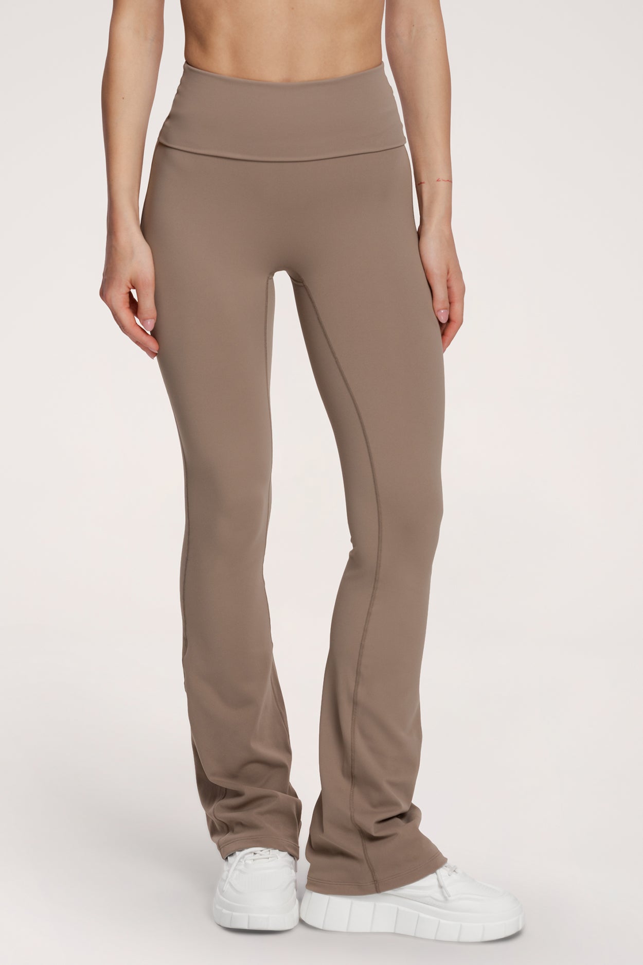 Colanți evazați pilates era warm beige