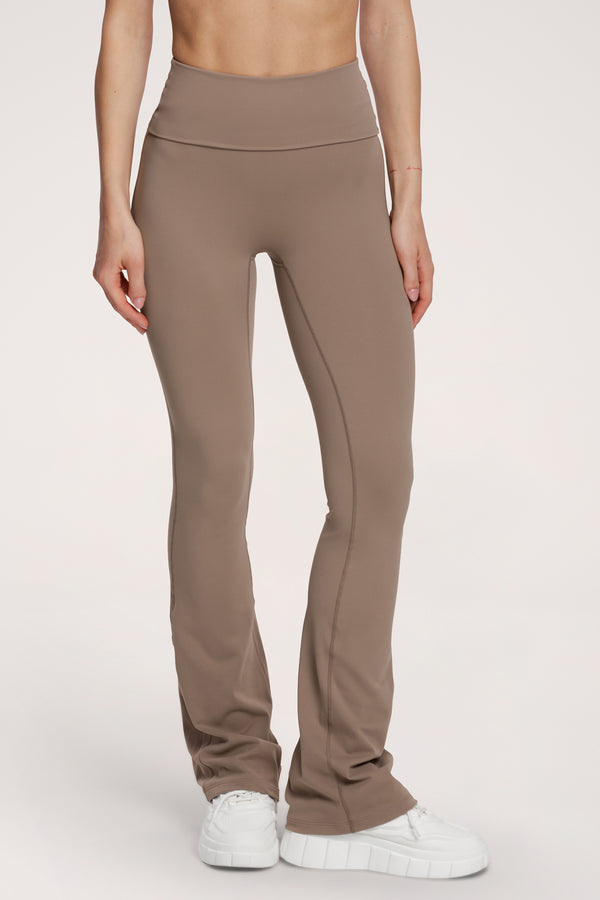 Colanți evazați pilates era warm beige