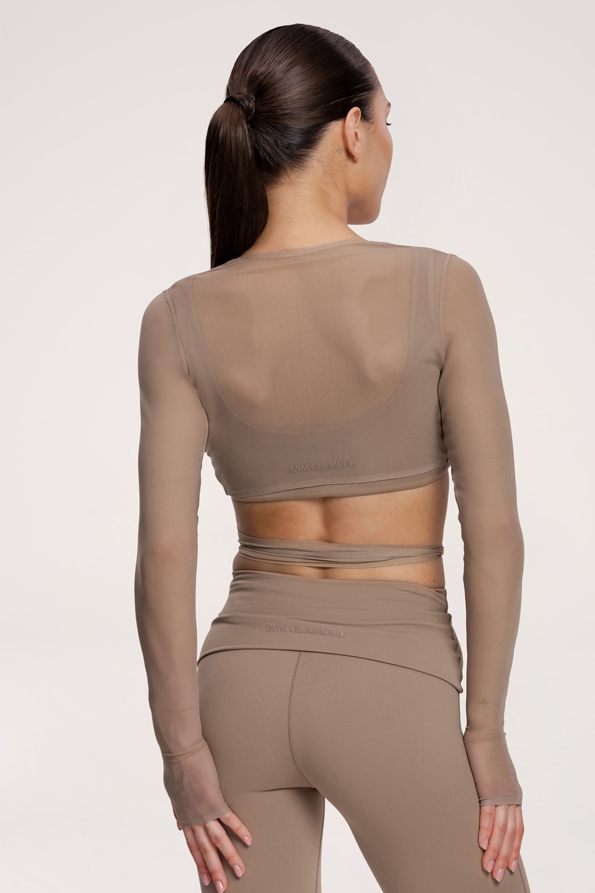 Cardigan cu legătură pilates era warm beige