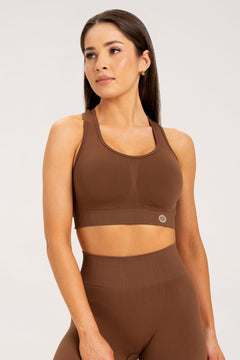 Sutien sport push up chocolate
