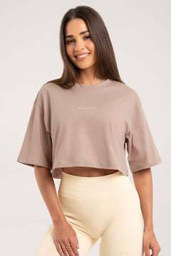 Tricou crop nude
