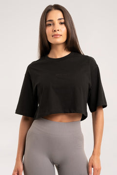 Tricou crop black