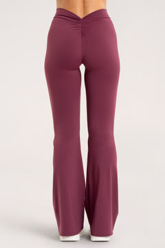 Colanți evazați deep glow burgundy