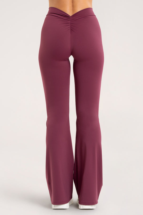 Colanți evazați deep glow burgundy