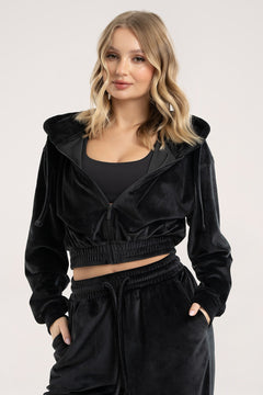 Bluză cu fermoar Velour black