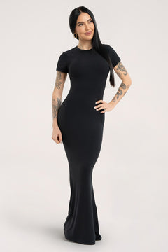 Rochie flexi maxi cu mâneci scurte americano