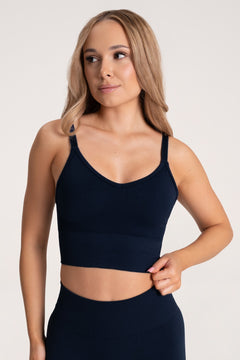 Sutien sport second skin mid dark blue
