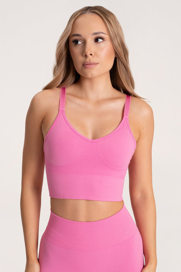Sutien sport second skin mid wild pink