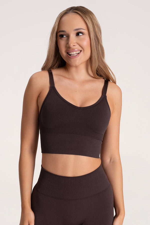 Sutien sport second skin mid chocolate