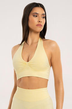 Sutien sport cu spatele gol butter yellow