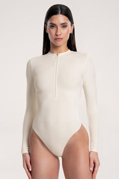 Body cu mânecă lungă touch off white