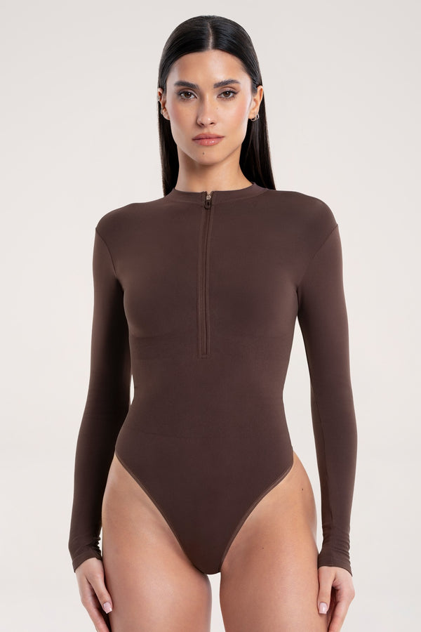 Body cu mânecă lungă touch chocolate