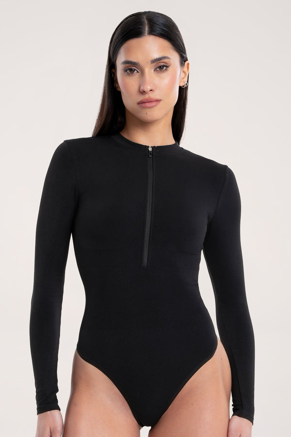 Body cu mânecă lungă touch black