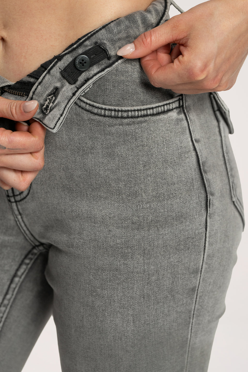 Jeansy dzwony push up light grey