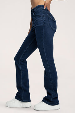 Blugi evazați push up navy blue