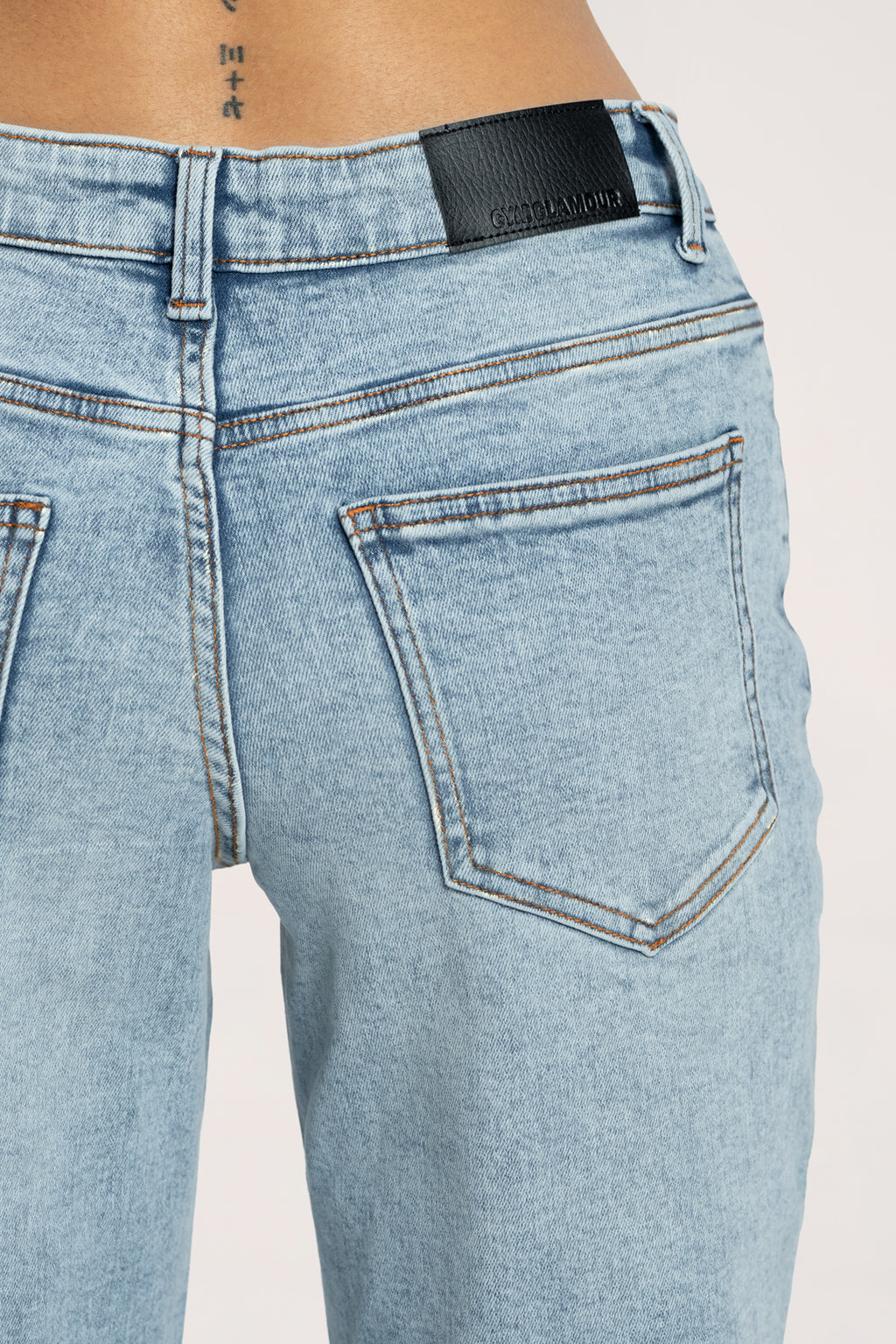 Jeansy long wide z niskim stanem light blue
