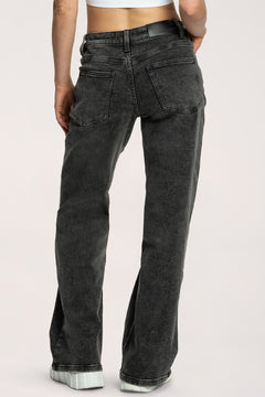 Blugi wide cu talie joasă grey