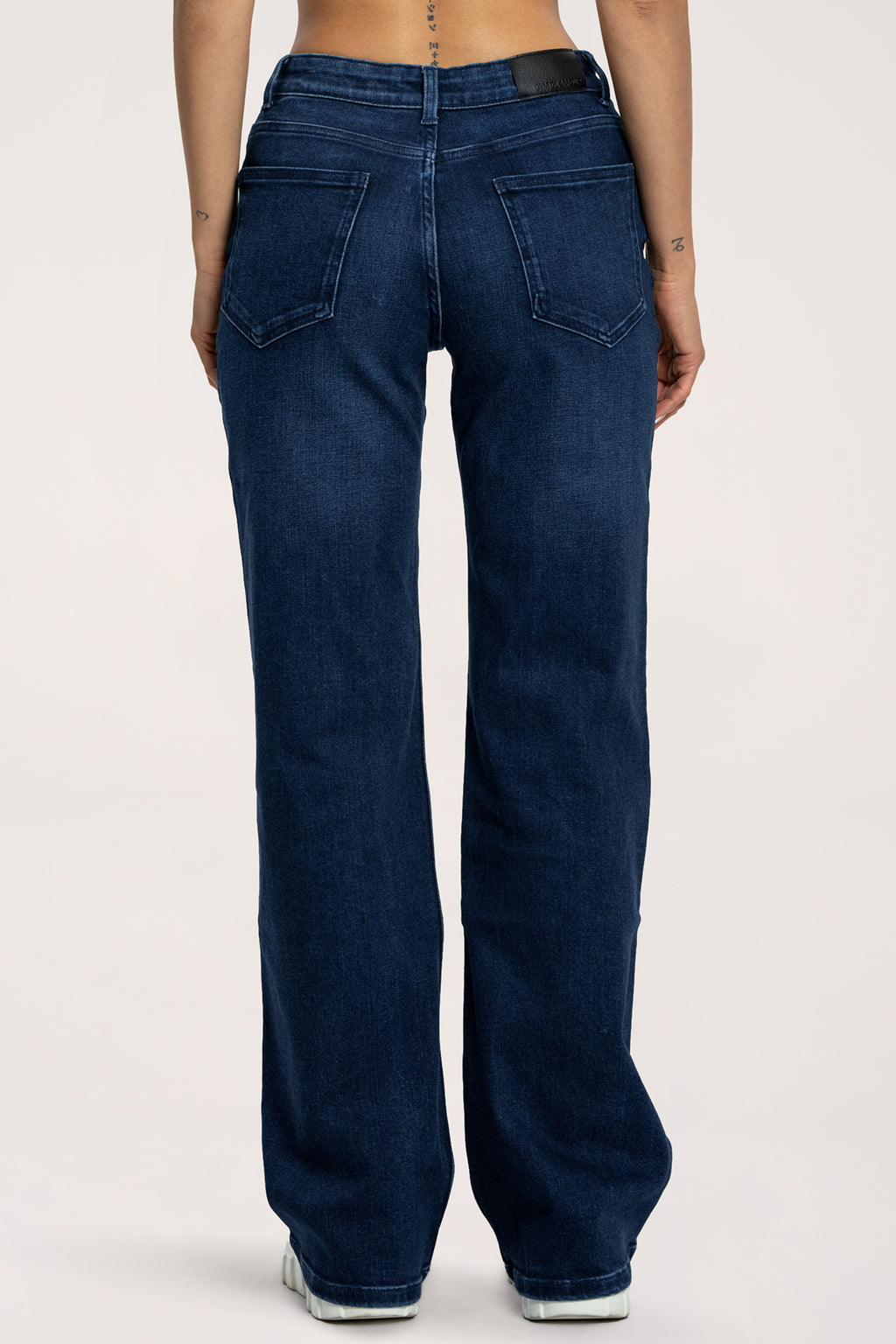Jeansy long wide z niskim stanem navy blue