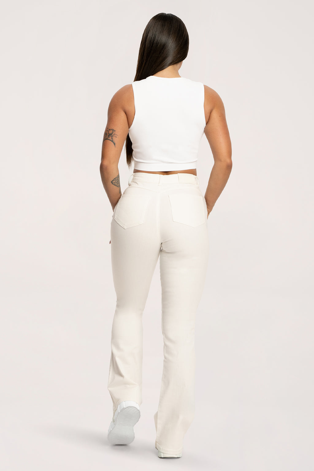 Jeansy dzwony perfect slim off white