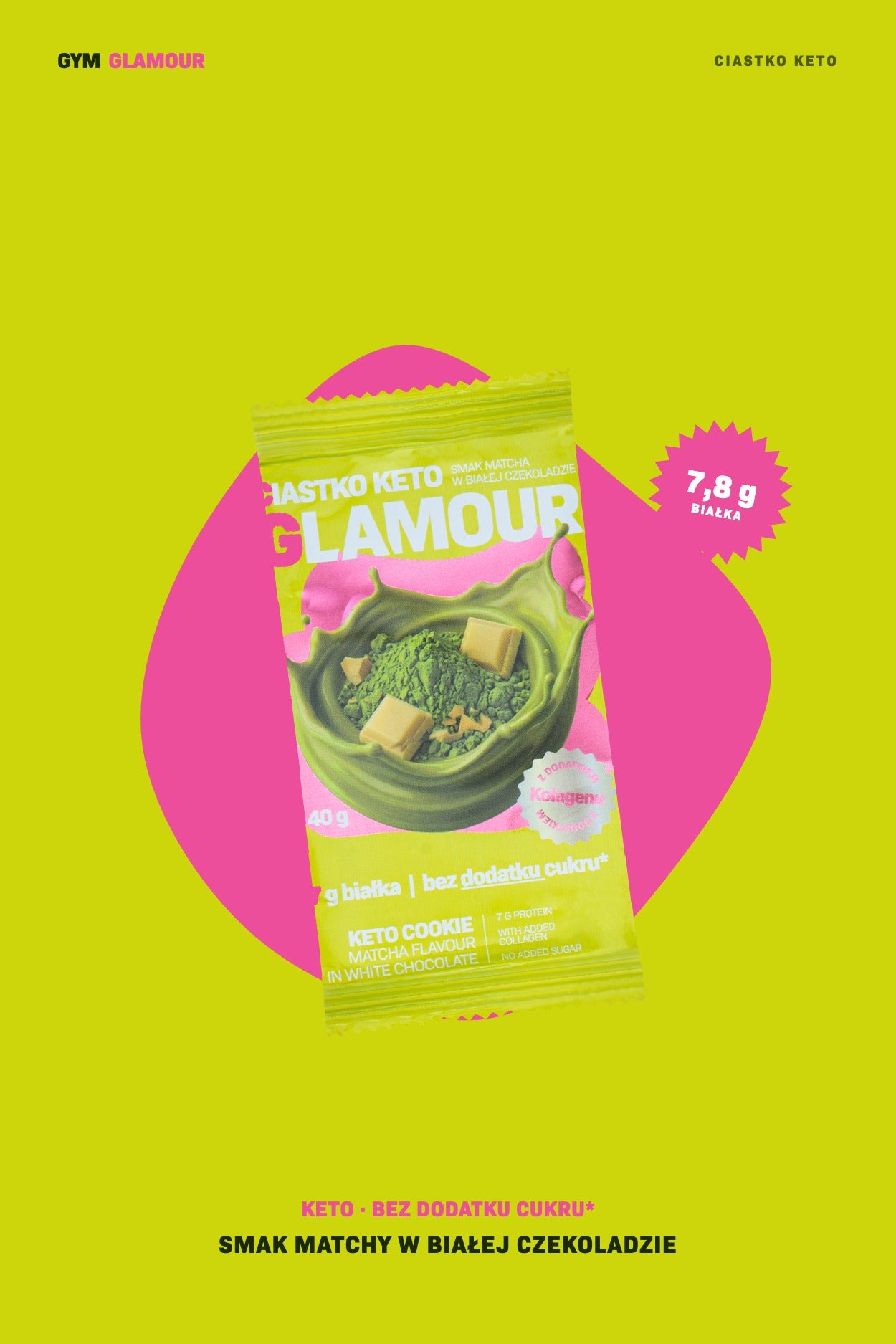 Prăjitură keto GLAMOUR – Matcha în ciocolată albă