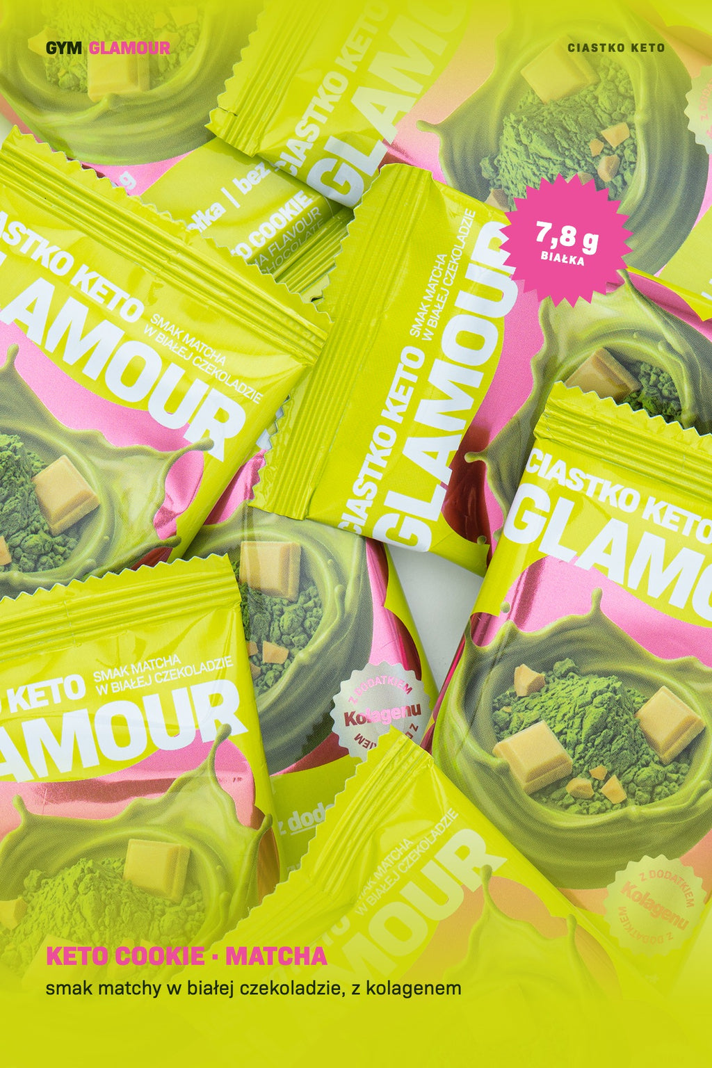 Prăjitură keto GLAMOUR – Matcha în ciocolată albă