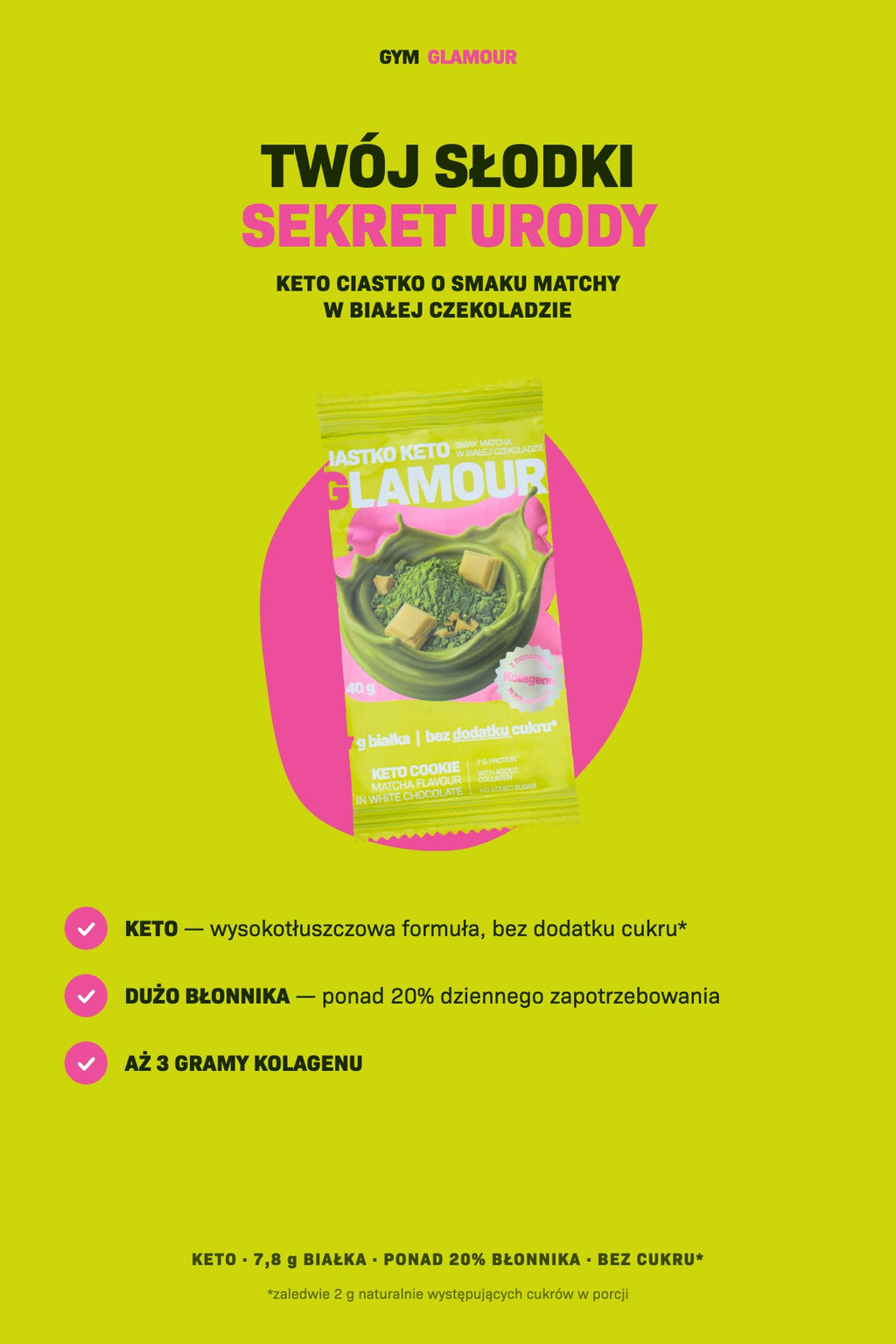 Prăjitură keto GLAMOUR – Matcha în ciocolată albă