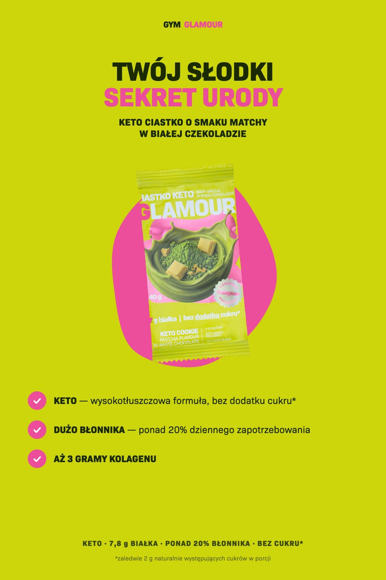 Prăjitură keto GLAMOUR – Matcha în ciocolată albă