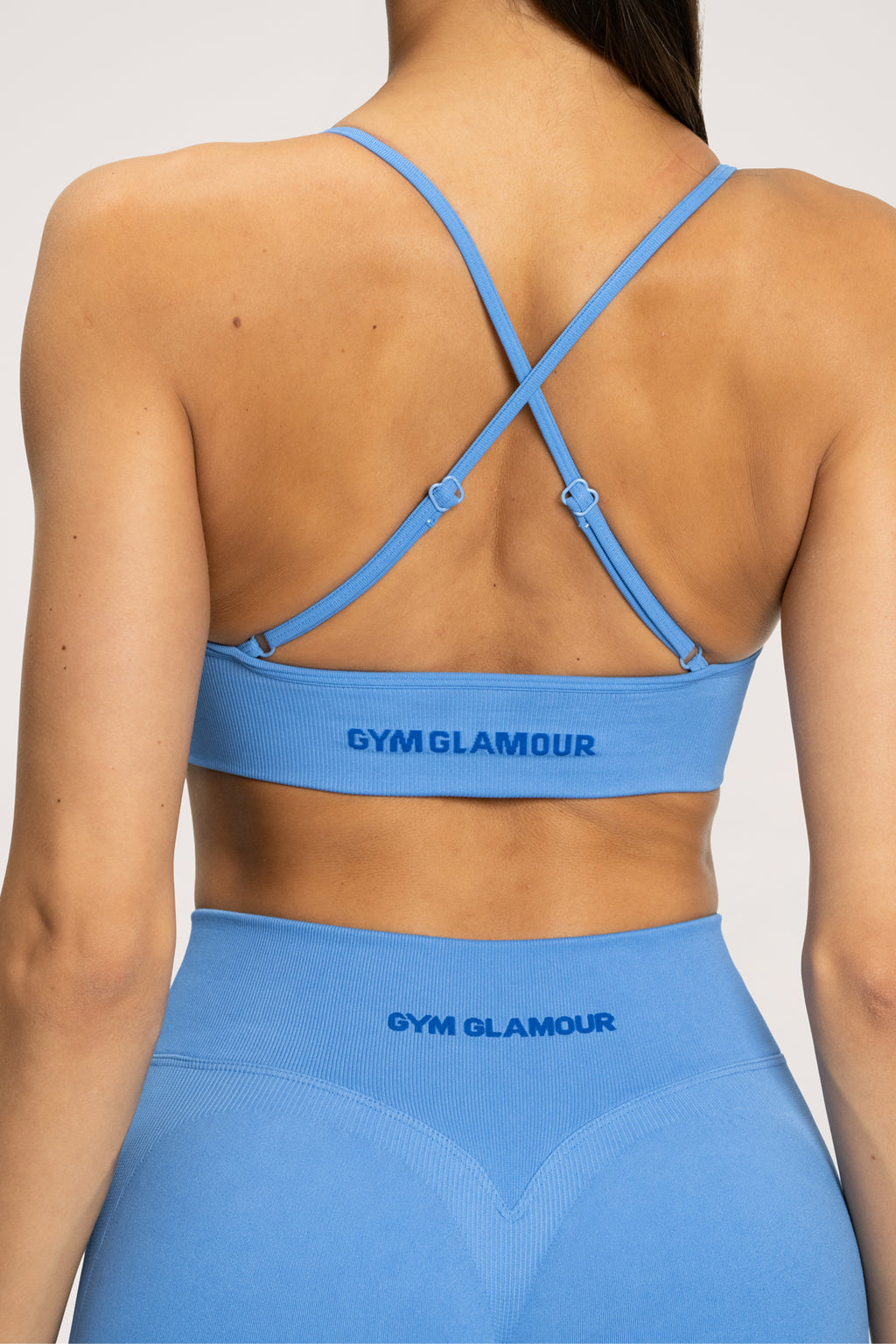 Sutien sport cu decolteu adânc ice blue
