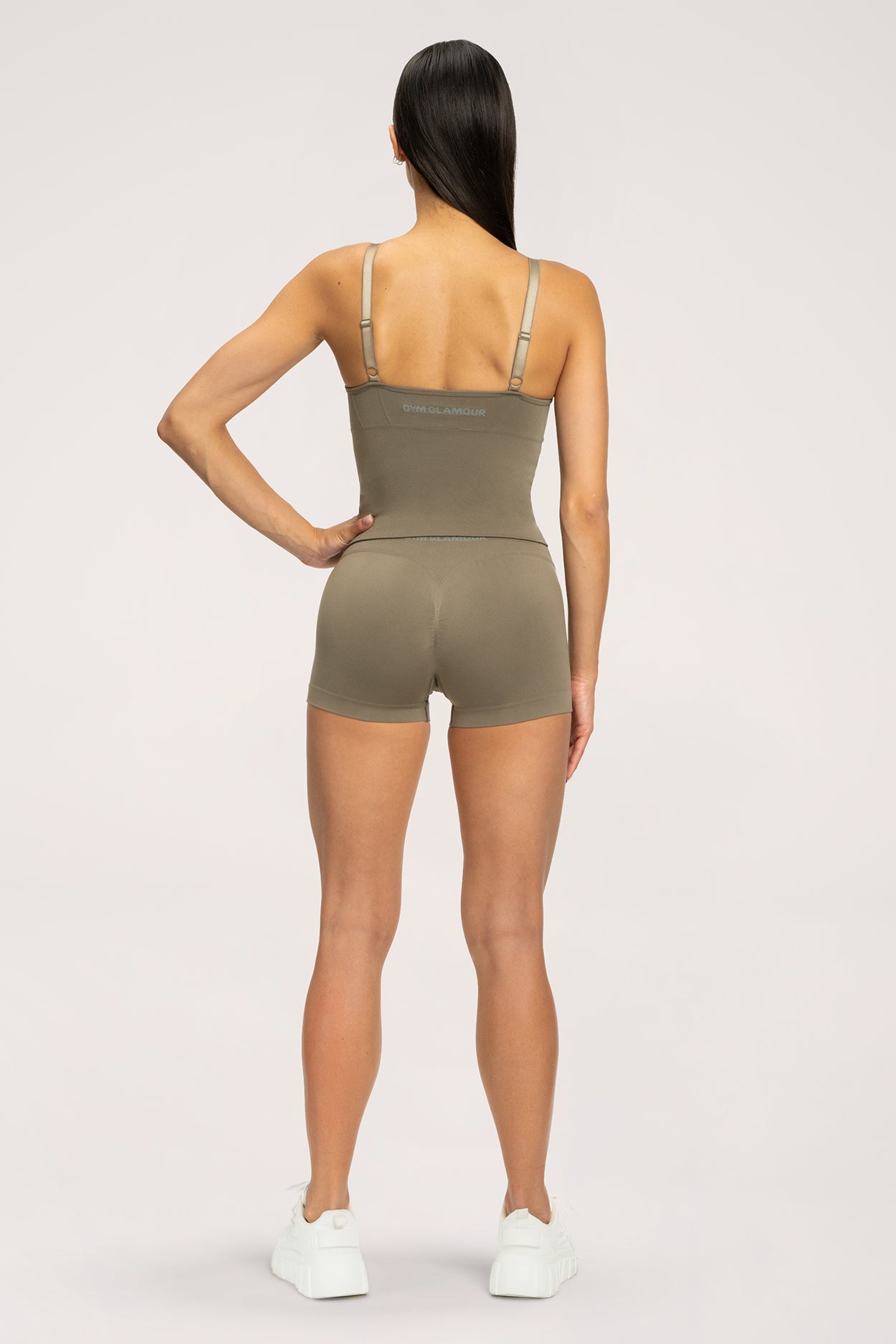 Pantaloni scurți second skin nougat