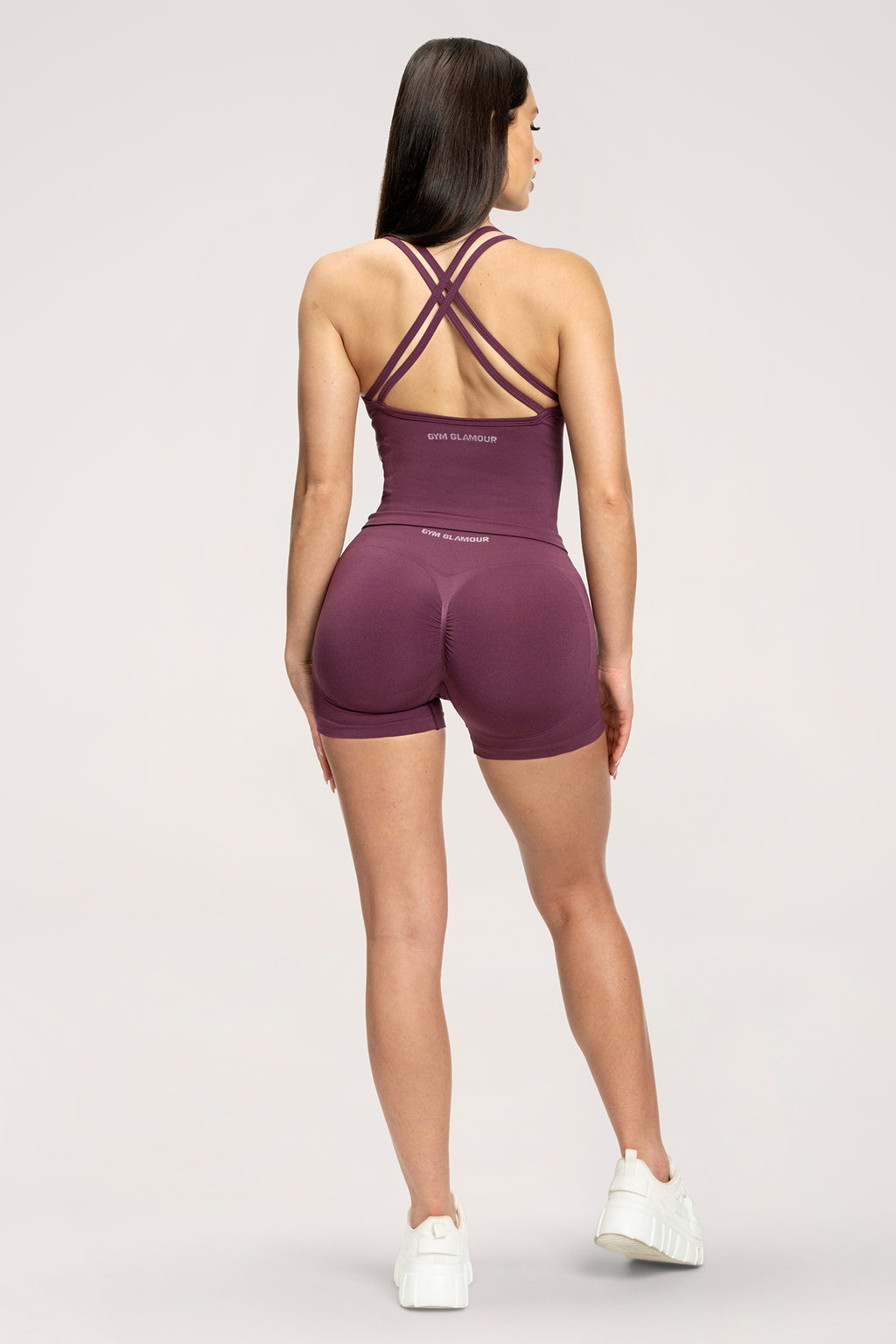 Pantaloni scurți Fake BBL maroon