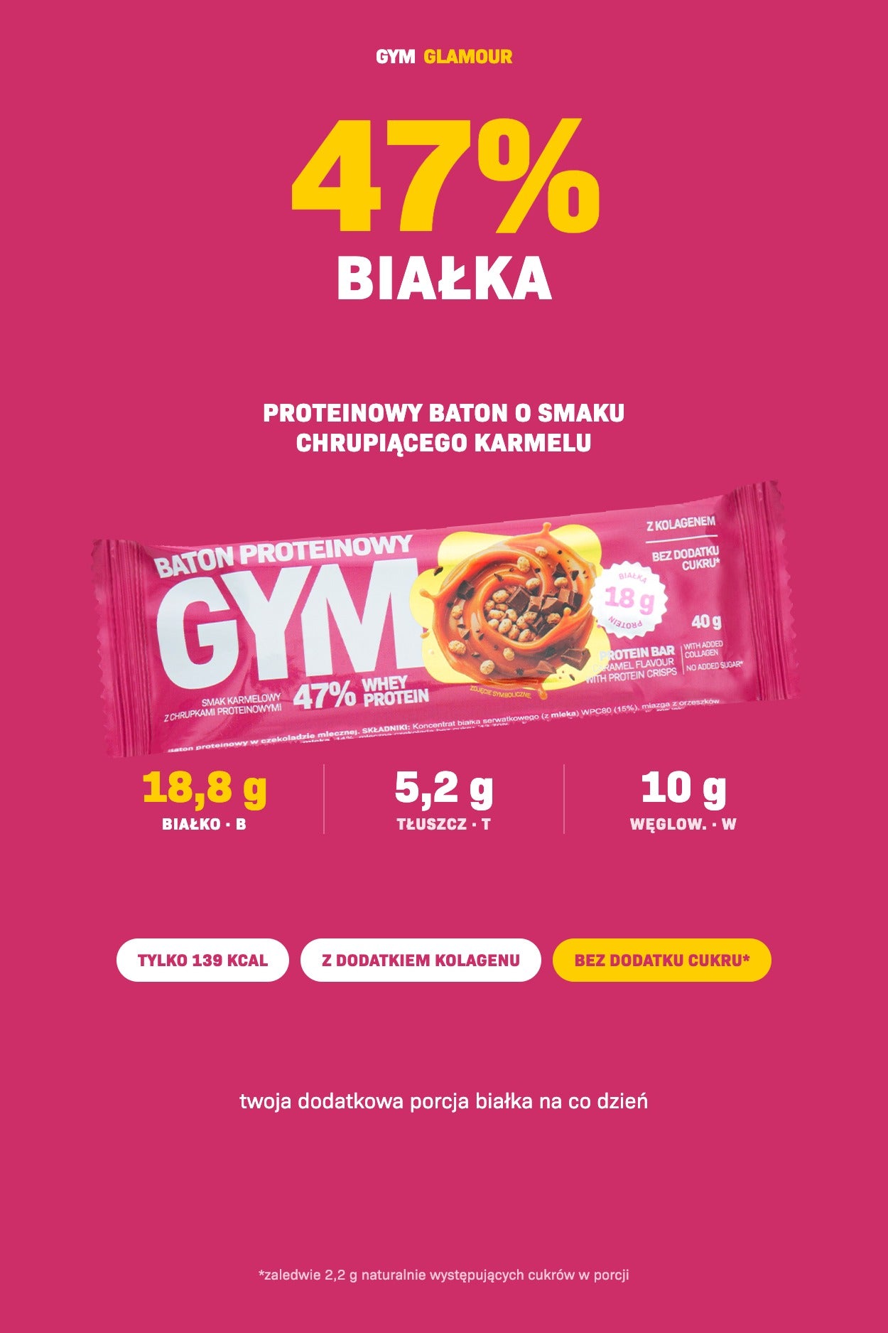 Baton proteic GYM – Caramel crocant