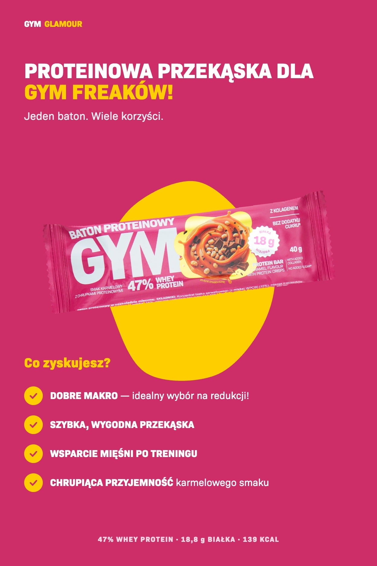 Baton proteic GYM – Caramel crocant