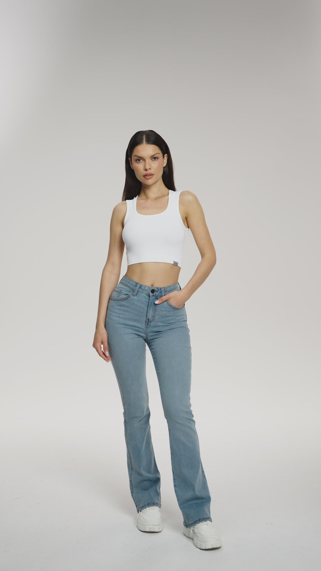Blugi evazați perfect slim long light blue