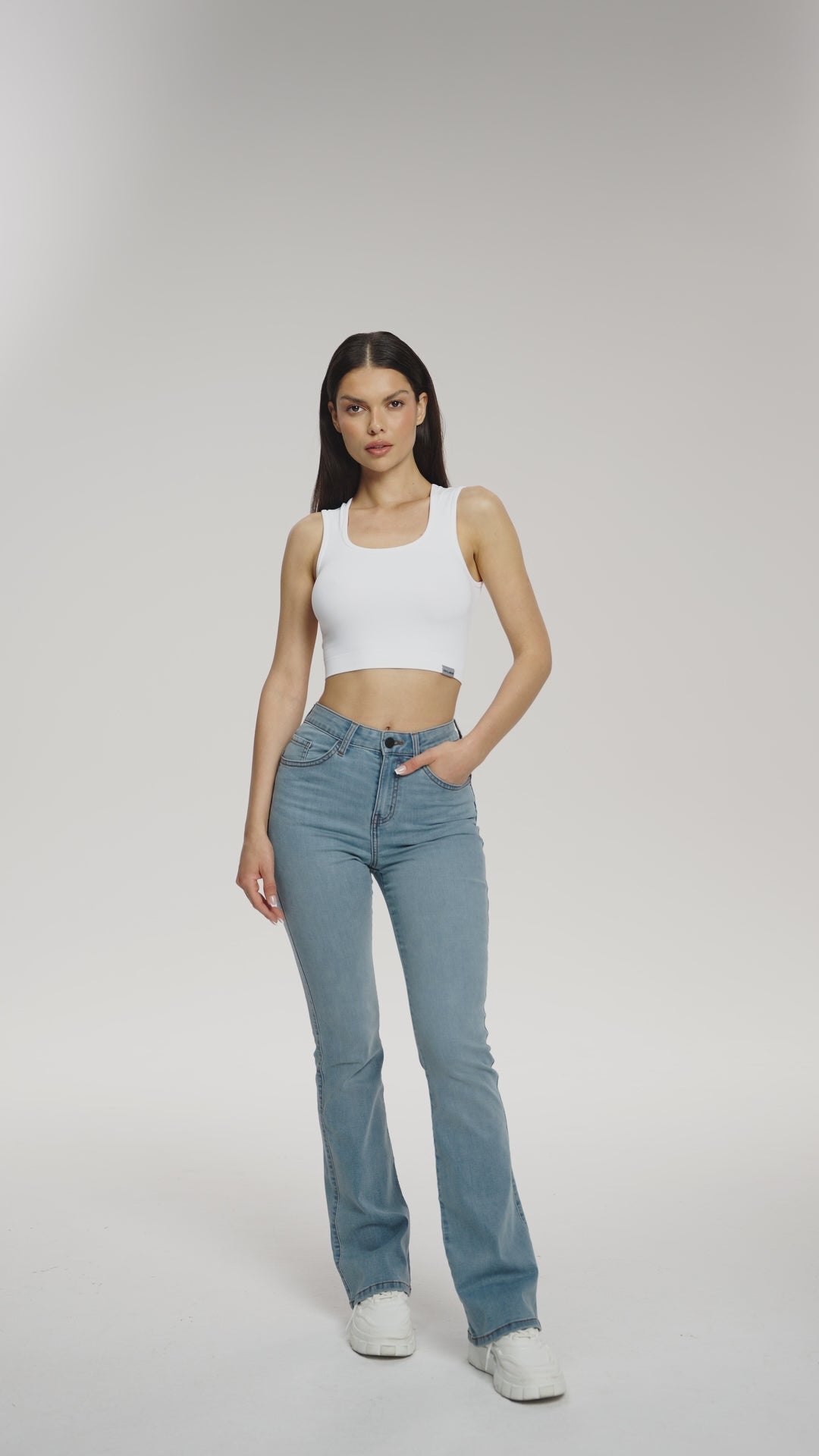 Blugi evazați perfect slim long light blue
