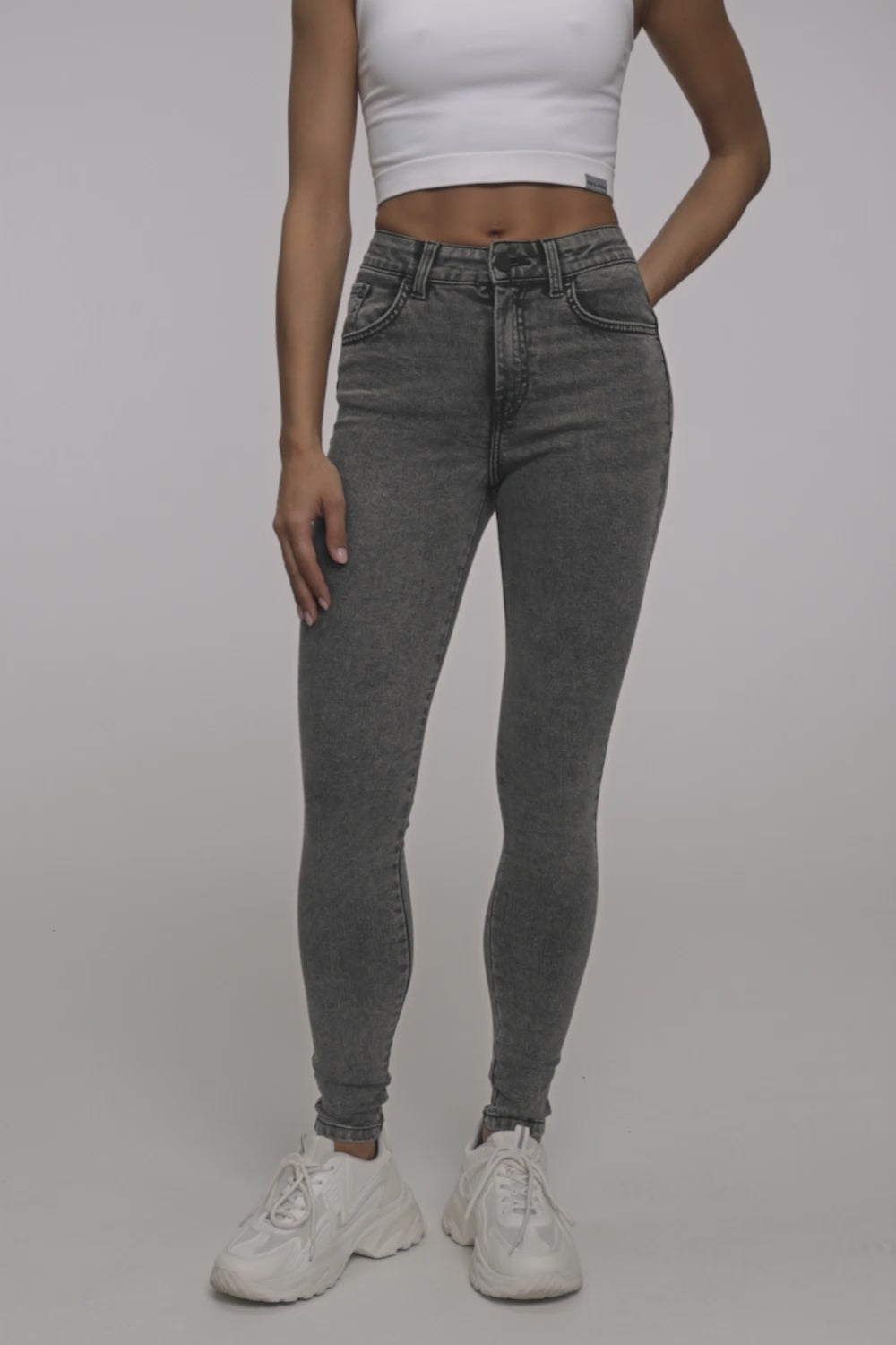 Blugi skinny perfect slim light grey