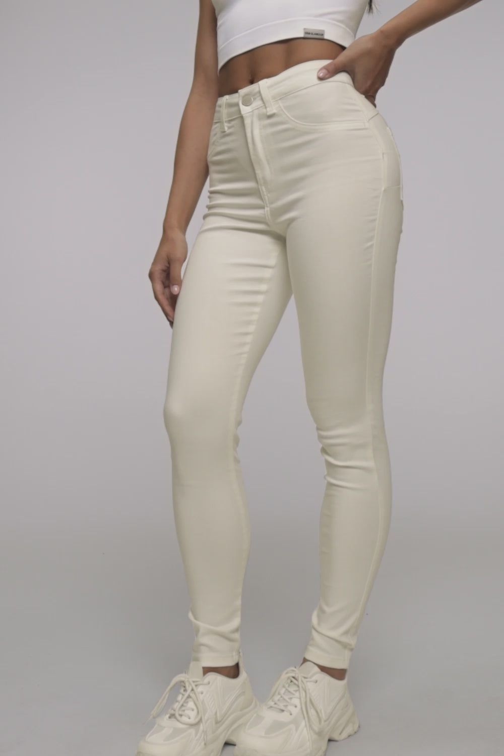 Blugi skinny perfect slim off white