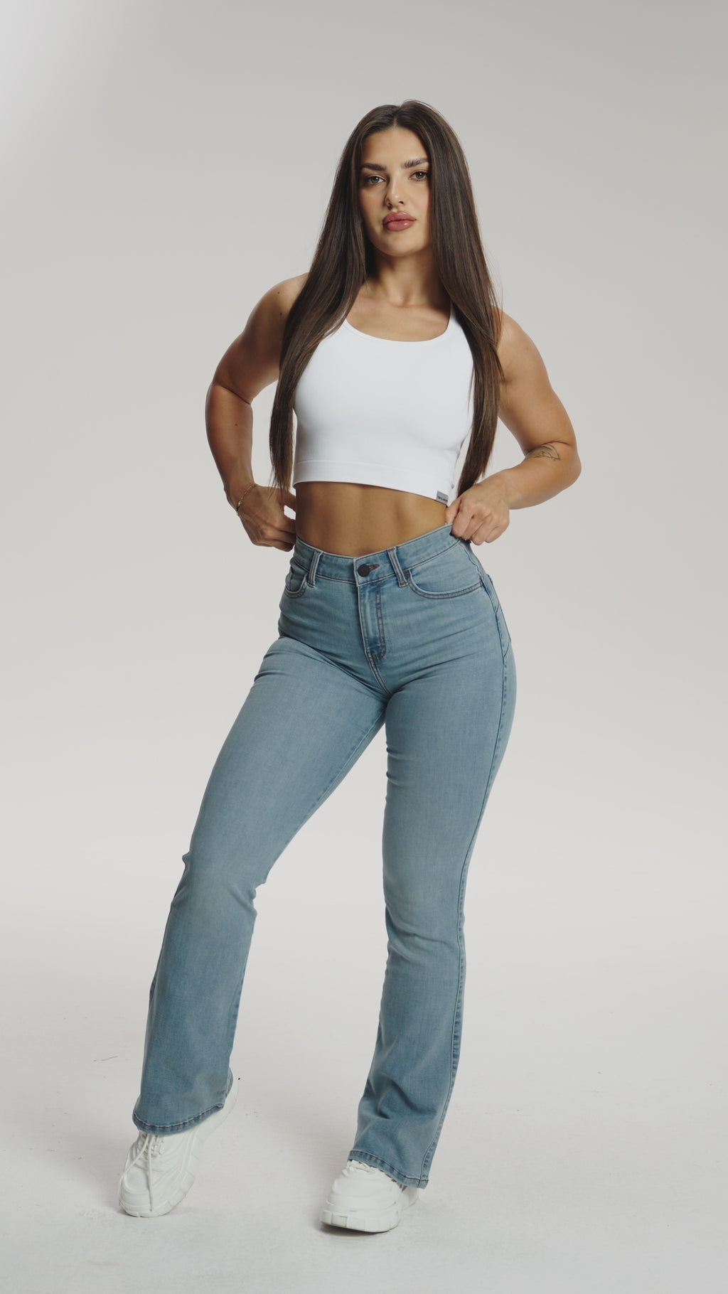 Blugi evazați perfect slim light blue