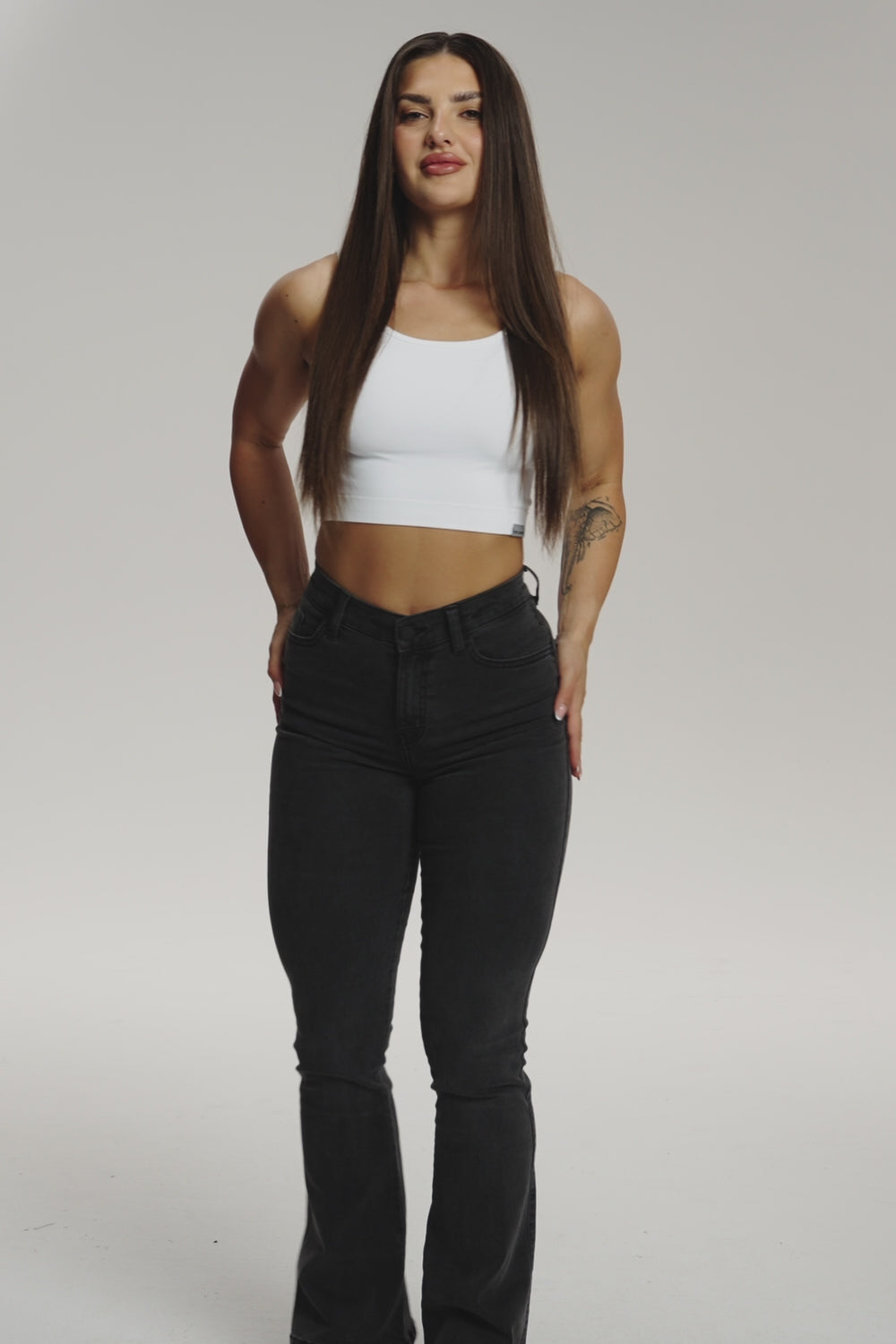 Blugi evazați perfect slim black