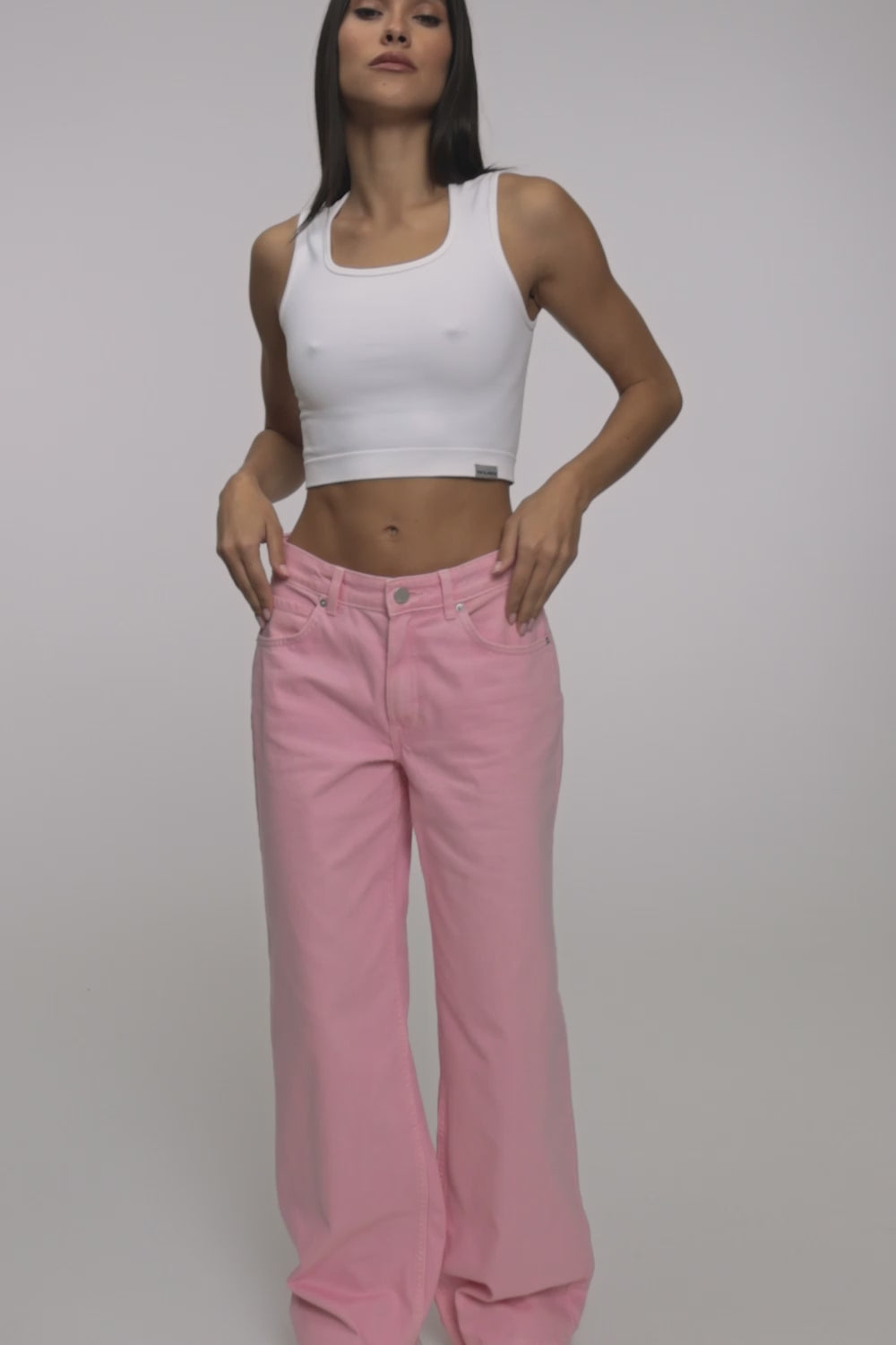 Blugi boyfriend pink