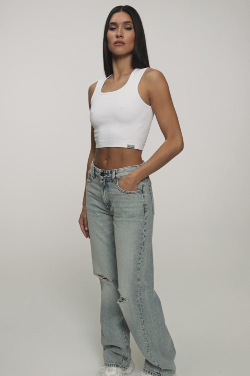 Blugi wide relaxed light blue