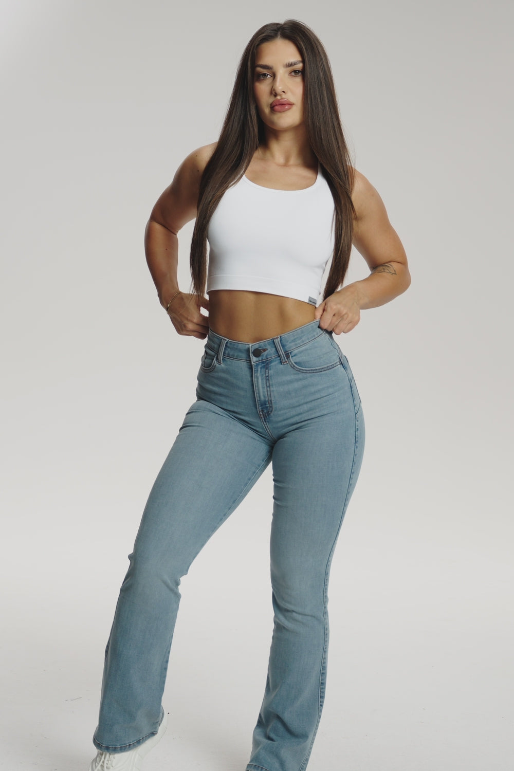 Blugi evazați perfect slim light blue