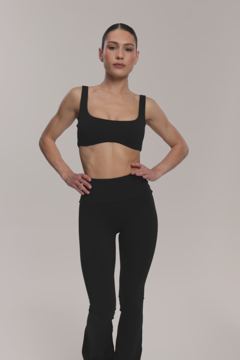 Colanți evazați pilates era black