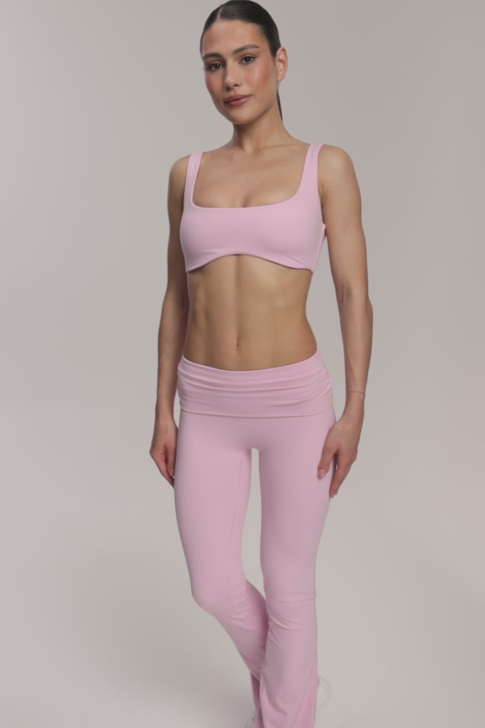 Colanți evazați pilates era pink