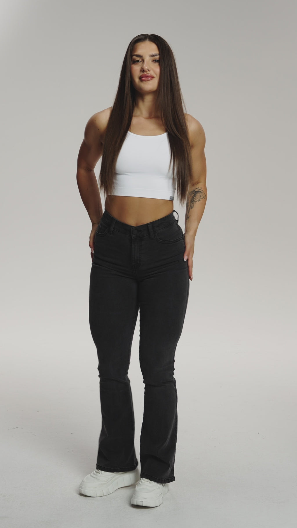 Blugi evazați perfect slim black