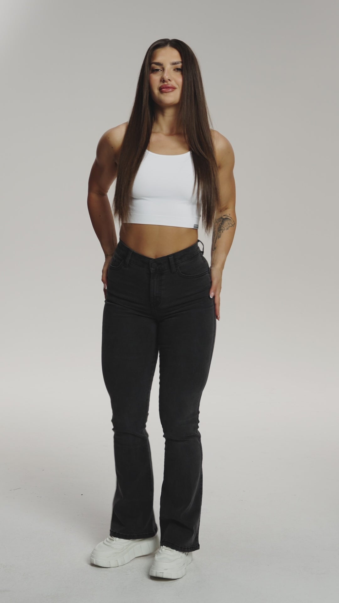 Blugi evazați perfect slim black